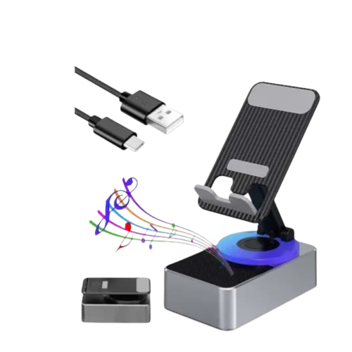 Phone Holder With Bluetooth Speaker – 2-in-1 Smart Mobile Stand
